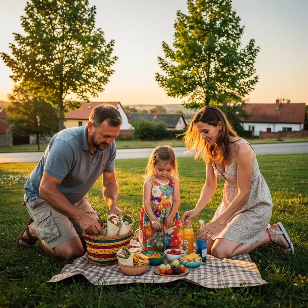 Rychlé jídlo na talíři s čerstvou zeleninou a kuřecím masem