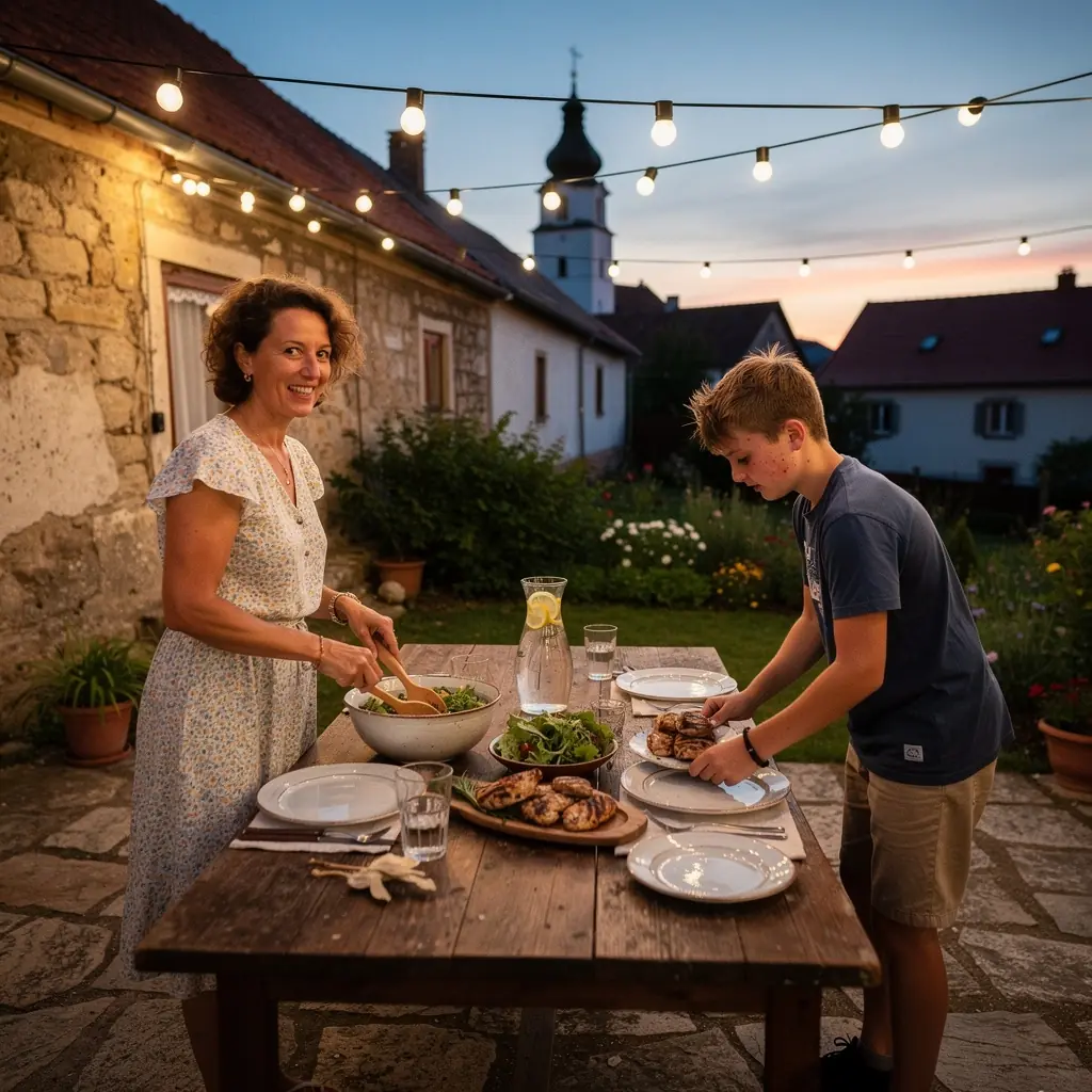 Příprava rychlého jídla v kuchyni s použitím pánve