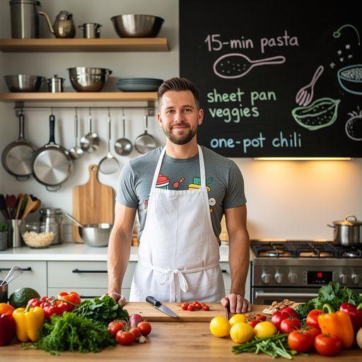 Rodina sedící u stolu a vychutnávající si rychlé jídlo